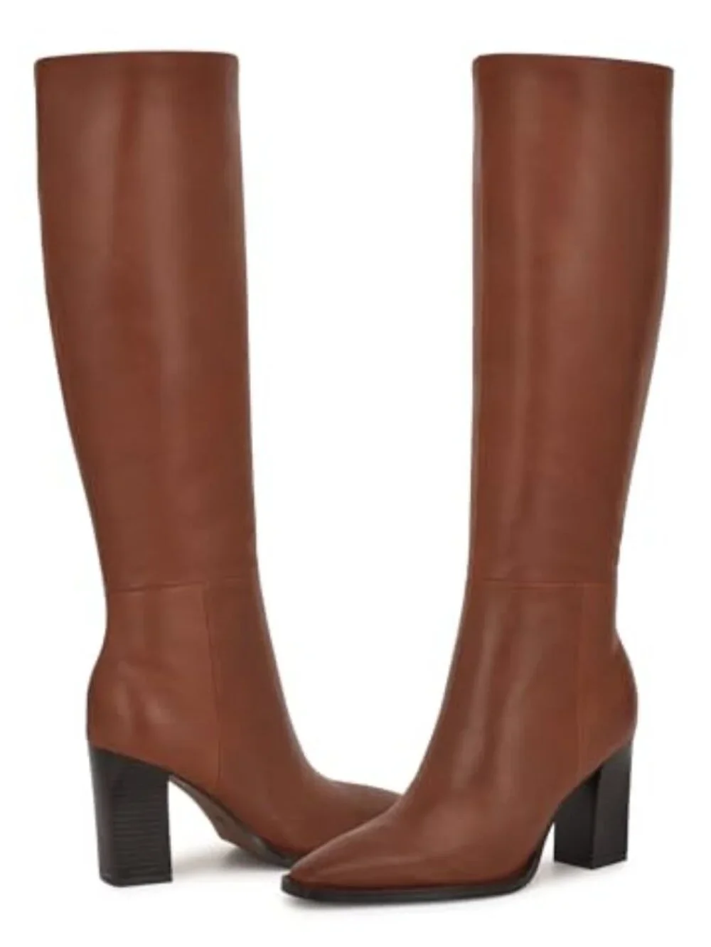 Nine West Zazz Leather Knee High Boots Natural Size 9 M NWT
